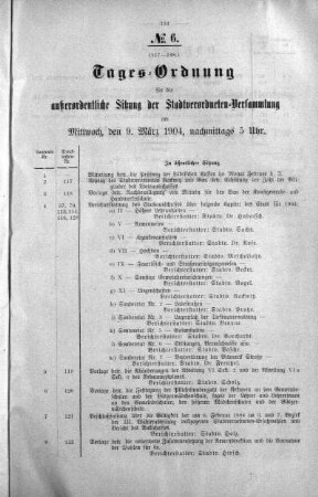 Tages-Ordnung, 09. März 1904