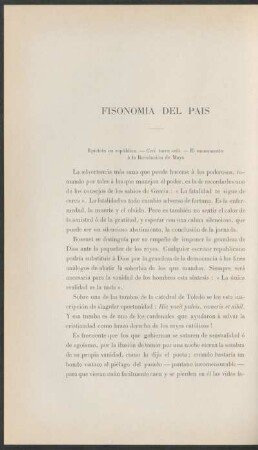 Fisonomía del país : Epicteto en república. - Ceci tuera celá. - El monumento á la revolución de Mayo.