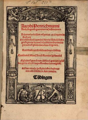 Jacobi Henrichmanni Sindelfingensis grammaticae institutiones