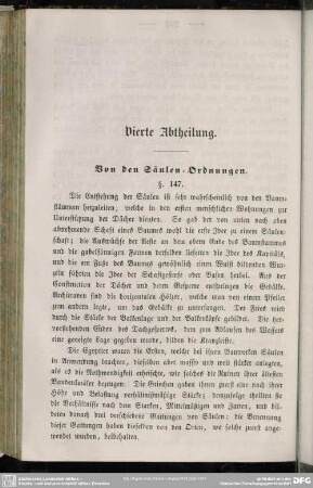 Vierte Abtheilung. Von den Säulen-Ordnungen