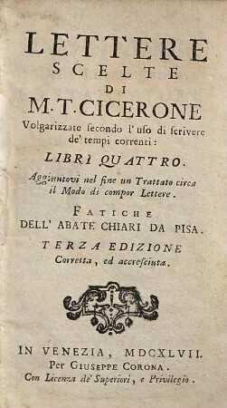 Lettere scelte di M.T. Cicerone