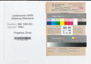 Entnazifizierung Ernst Fingerhut, geb. 27.12.1901 (Ingenieur)