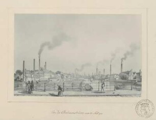 Von der Oberbaumbrücke nach der Stadt gesehen