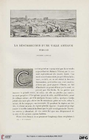 3. Pér. 20.1898: La résurrection d'une ville antique, [1] : Timgad