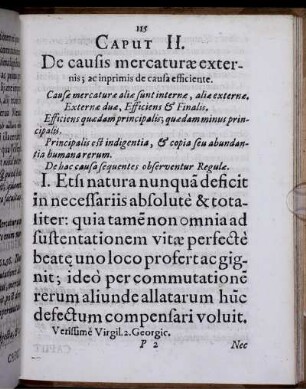 Caput II. De causis mercaturae externis; ac inprimis de causa efficiente