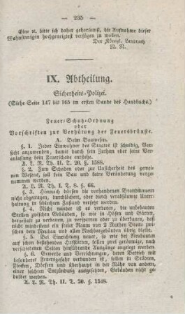 IX. Abtheilung. Sicherheits-Polizei