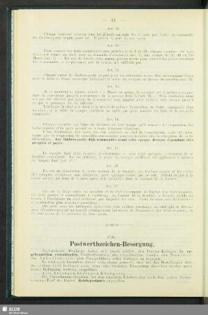 VIII. Postwerthzeichen-Besorgung