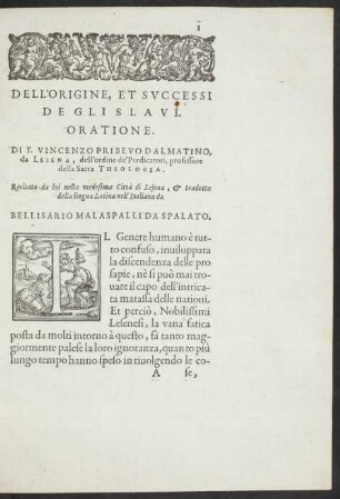 Dell'Origine, Et Svccessi De Gli Slavi. Oratione.