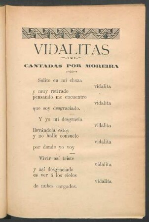 Vidalitas : Cantadas por Moreira