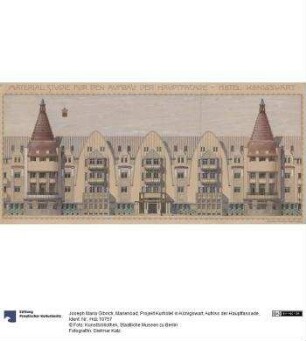 Marienbad, Projekt Kurhotel in Königswart, Aufriss der Hauptfassade