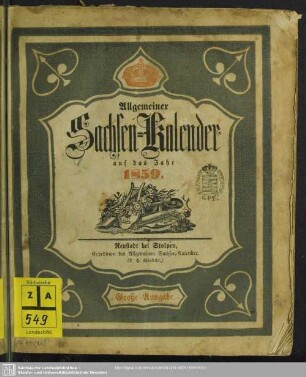1859: Allgemeiner Sachsen-Kalender