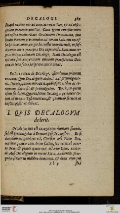 I. Quis decalogum dederit