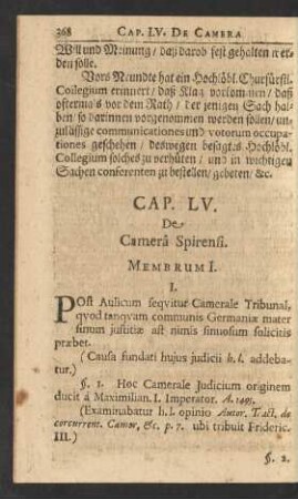Cap. LV. De Camera Spirensi.