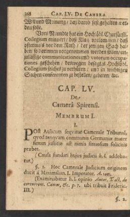 Cap. LV. De Camera Spirensi.