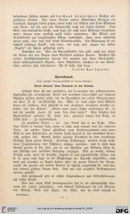 Sprechsaal: noch einmal: das Deutsch in der Schule