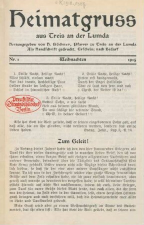 1.1915: Heimatgruß aus Treis a. d. Lumda