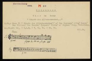 Erhebt den Allbeherrscher : Coro II : a due Soprano, Alto, Basso, due Violino, due Trombe é Organo