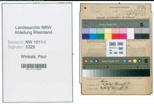 Entnazifizierung Paul Winkels , geb. 07.07.1904 ()