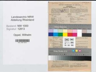 Entnazifizierung Wilhelm Oppel, geb. 23.08.1899 (Angest.)