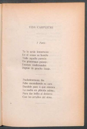 Vida Campestre - Iª Parte.