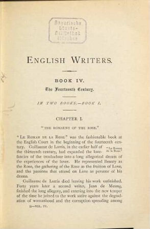 English writers : an attempt towards a history of English literature, 4