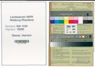 Entnazifizierung Heinrich Steiner , geb. 08.07.1903 (Steiger)