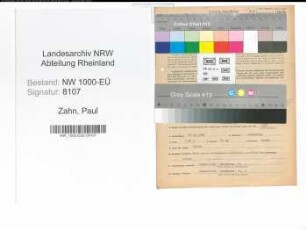 Entnazifizierung Paul Zahn, geb. 22.12.1891 (Apotheker)