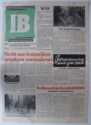 Betriebszeitung des VEB Chemiefaserwerk "Wilhelm Pieck" Schwarza