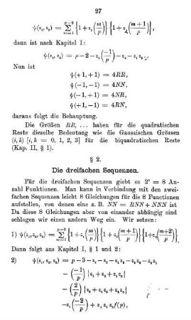 § 2. Die dreifachen Sequenzen.