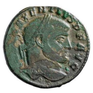 Münze, Follis, Winter 307 - 308 n. Chr.
