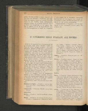 Il Congresso Degli Italiani All'Estero.