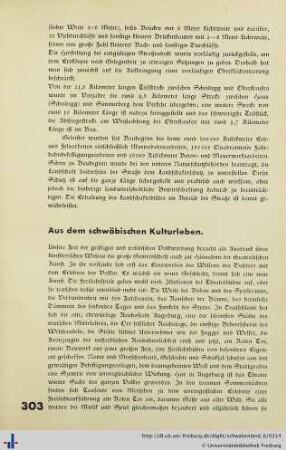 Aus dem schwäbischen Kulturleben.