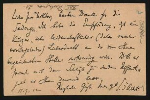 Postkarte an Richard Batka : 12.09.1912