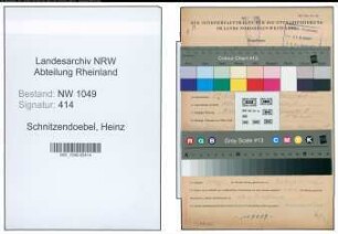 Entnazifizierung Heinz Schnitzendoebel , geb. 29.08.1914 (Kaufmann)