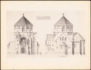 Romanische Wallfahrtskapelle: Ansichten (aus: Drucke von Seminararbeiten der Königlich Technischen Hochschule Berlin, Bd. I)