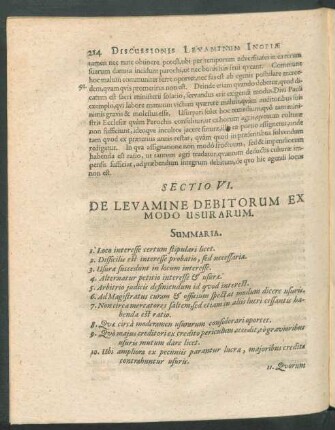 Sectio VI. De Levamine Debitorum Ex Modo Usurarum.