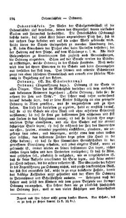Ordnung, (Angewöhnung dazu)