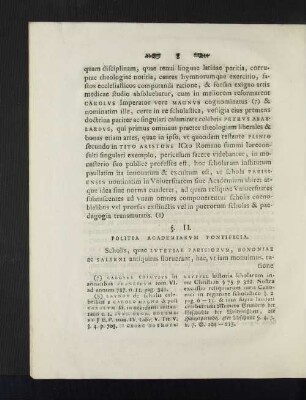 §. II. Politia Academiarvm Pontificia.