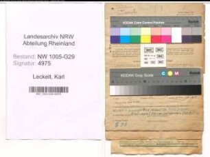 Entnazifizierung Karl Leckelt , geb. 05.10.1896 (Bahnsekretaer)