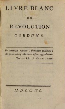 Livre blanc ou Révolution gordune