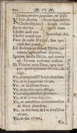 Litaniæ pro viro secundum cor Dei.