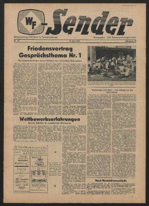 Betriebszeitung 'WF-Sender', Nr.22/1961 (16. Juni 1961)