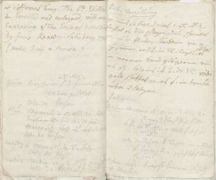 Notizen von Karoline Luises Hand.