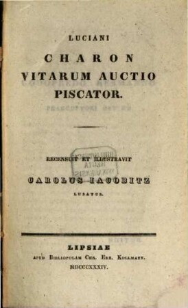 Luciani Charon, Vitarum auctio, Piscator