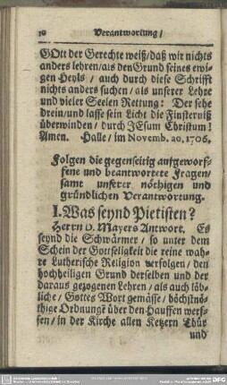 I. Was seynd Pietisten?