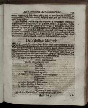 De Febrius Malignis.