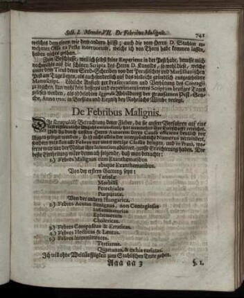 De Febrius Malignis.