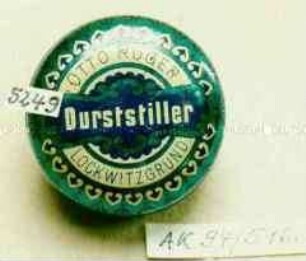 Automaten-Blechdose "Durststiller OTTO RÜGER LOCKWITZ-GRUND."