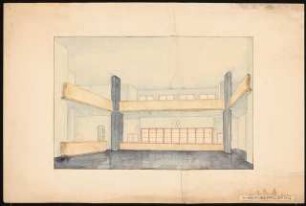 Hauptgebäude eines Flughafens Schinkelwettbewerb 1932: Perspektivische Ansicht der Empfangshalle
