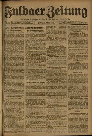Ausgabe vom Freitag, den 03. März 1922.